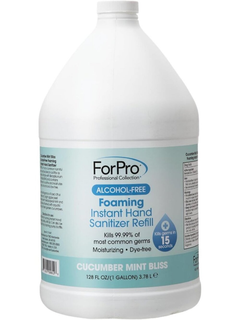 Large 128oz Foaming Hand Sanitizer - Cucumber Mint Scent, Instant Clean